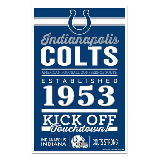 INDIANAPOLIS COLTS HOME WORDAGE 11X17 WALL SIGN