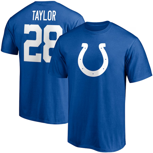 INDIANAPOLIS COLTS JONATHAN TAYLOR MEN'S PLAYER ICON NAME & NUMBER T-SHIRT