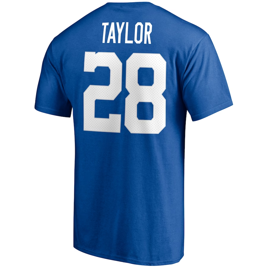 INDIANAPOLIS COLTS JONATHAN TAYLOR MEN'S PLAYER ICON NAME & NUMBER T-SHIRT
