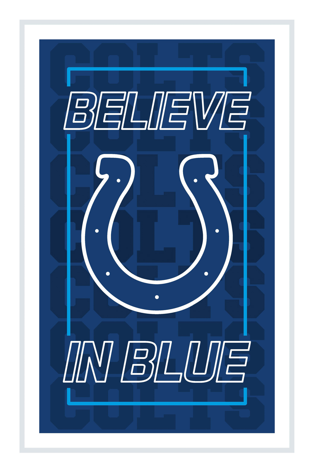 INDIANAPOLIS COLTS RECTANGLE NEOLITE LED WALL DECOR