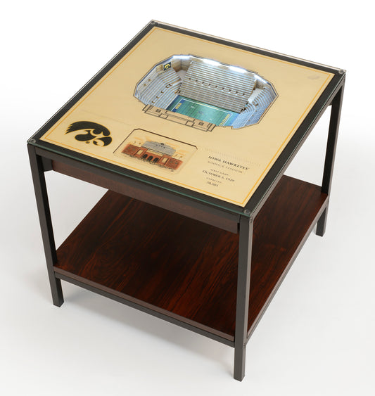 IOWA HAWKEYES 25 LAYER 3D STADIUM LIGHTED END TABLE