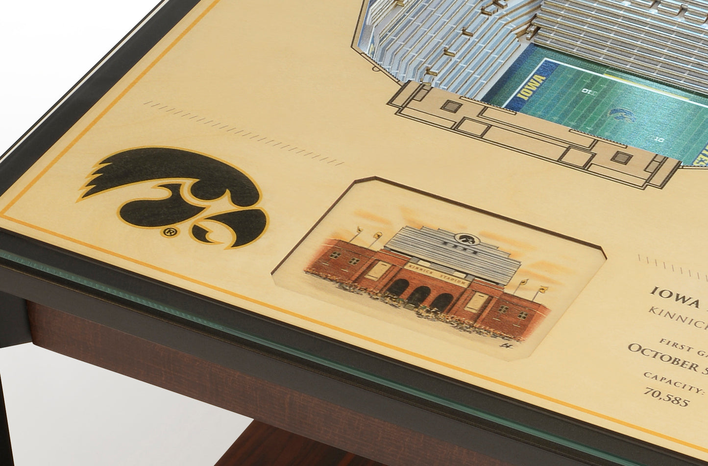 IOWA HAWKEYES 25 LAYER 3D STADIUM LIGHTED END TABLE