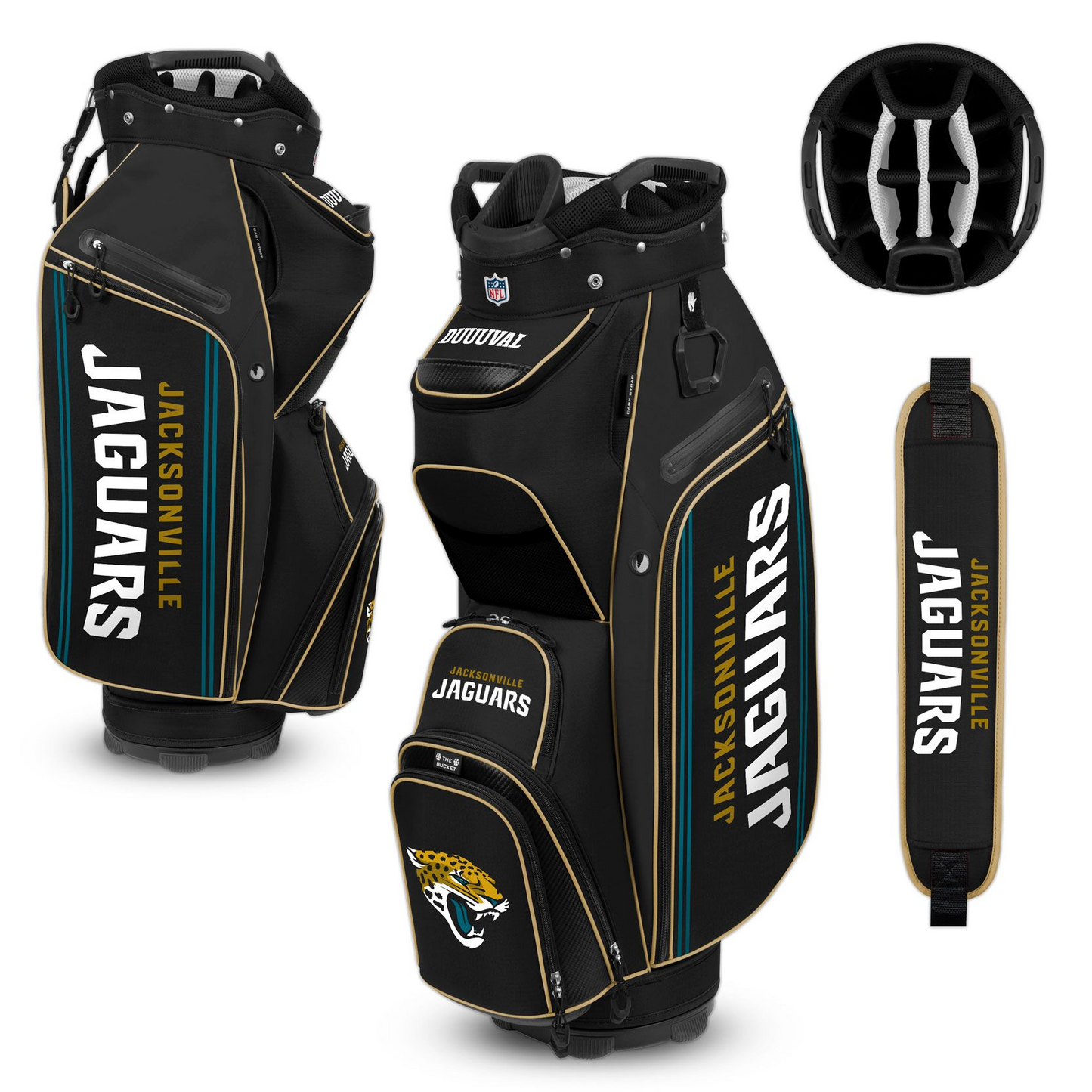 JACKSONVILLE JAGUARS TEAM EFFORT BUCKET III COOLER CART GOLF BAG
