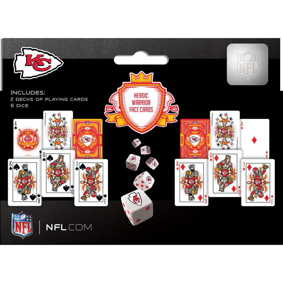 KANSAS CITY CHIEFS 2-PACK CARD AND DICE SET
