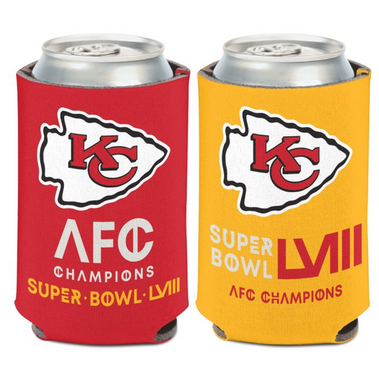 KANSAS CITY CHIEFS 2023 AFC CHAMPIONS 12 OZ CAN COOLER - CHAMPS