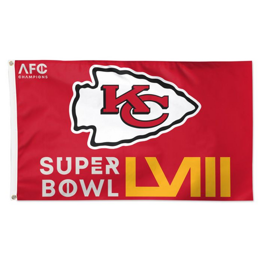 KANSAS CITY CHIEFS 2023 AFC CHAMPIONS DELUXE 3' X 5' FLAG