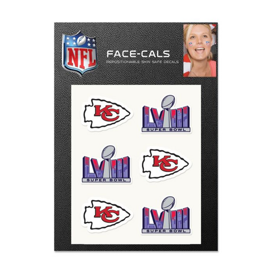 KANSAS CITY CHIEFS 2023 AFC CHAMPIONS FACE DECALS