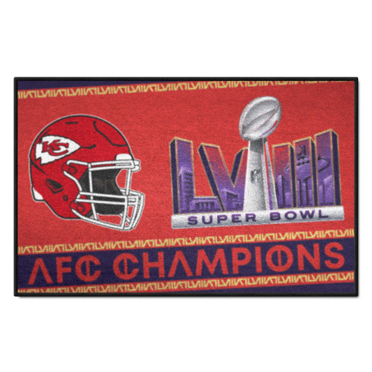KANSAS CITY CHIEFS 2023 AFC CONFERENCE CHAMPIONS 19"X30" STARTER RUG
