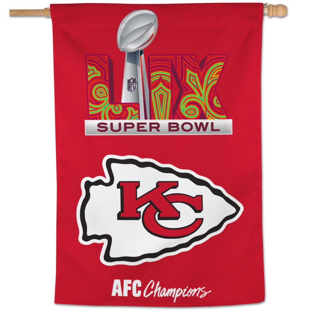 KANSAS CITY CHIEFS 2024 AFC CONFERENCE CHAMPIONS 1-SIDED 28" X 40" VERTICAL FLAG