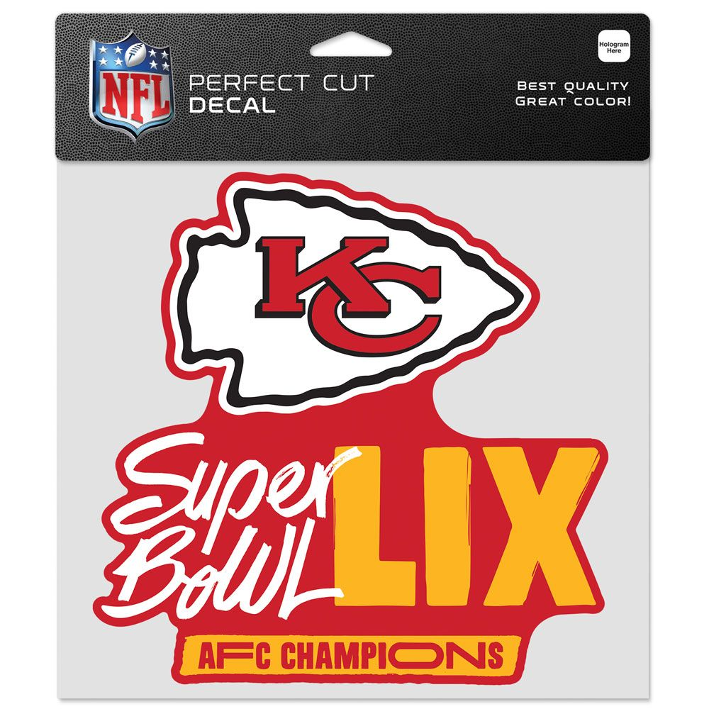 KANSAS CITY CHIEFS 2024 AFC CONFERENCE CHAMPIONS 8" X 8" PERFECT CUT DECAL