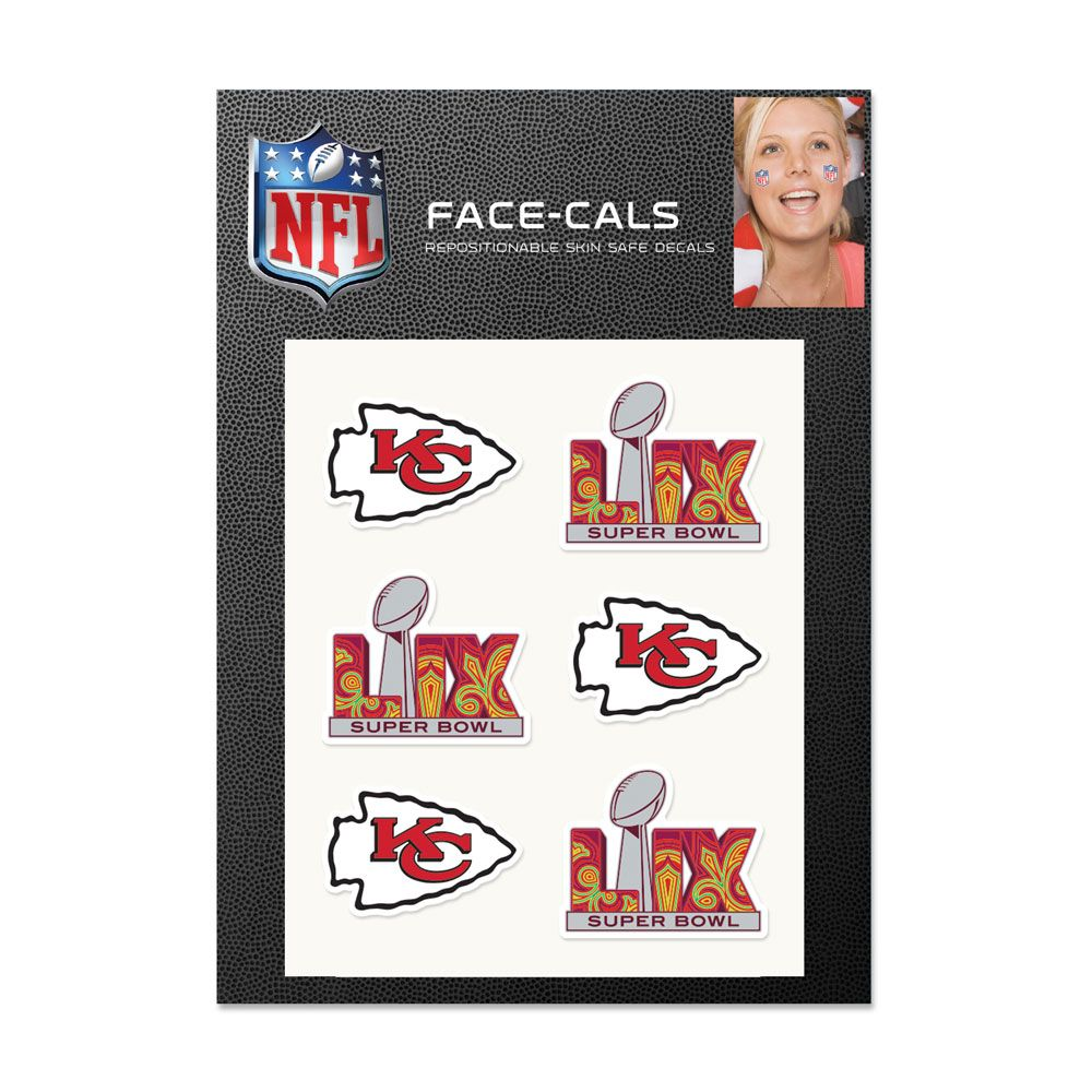 KANSAS CITY CHIEFS 2024 AFC CONFERENCE CHAMPIONS FACE DECALS