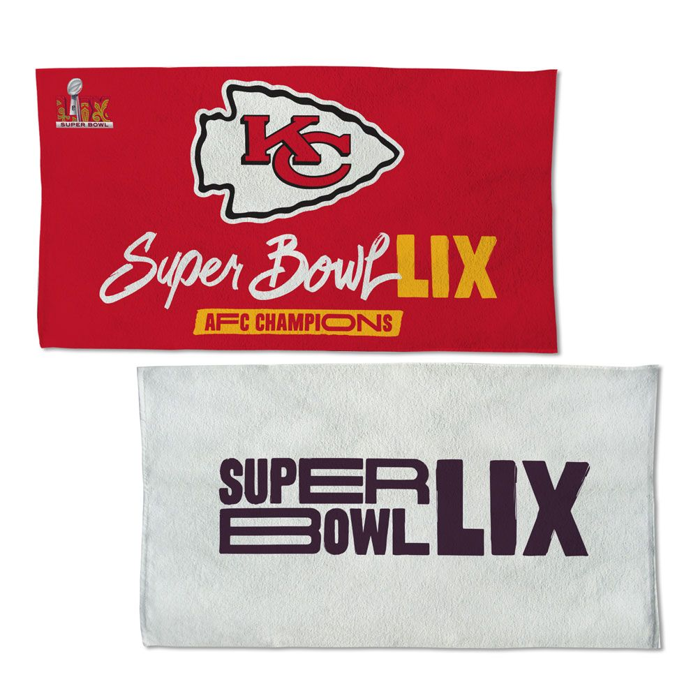 KANSAS CITY CHIEFS 2024 AFC CONFERENCE CHAMPIONS FULL COLOR LOCKER ROOM 22" X 42" 2-SIDED TOWEL