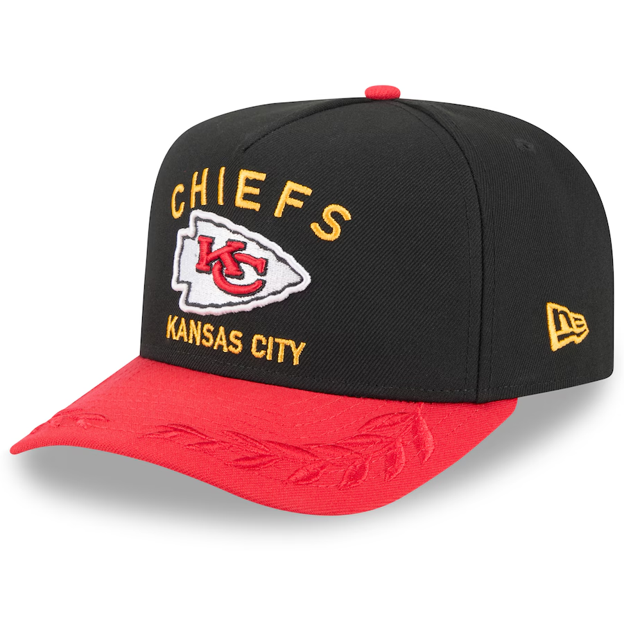 KANSAS CITY CHIEFS 2025 NFL DRAFT 9FIFTY A-FRAME SNAPBACK HAT - BLACK/RED