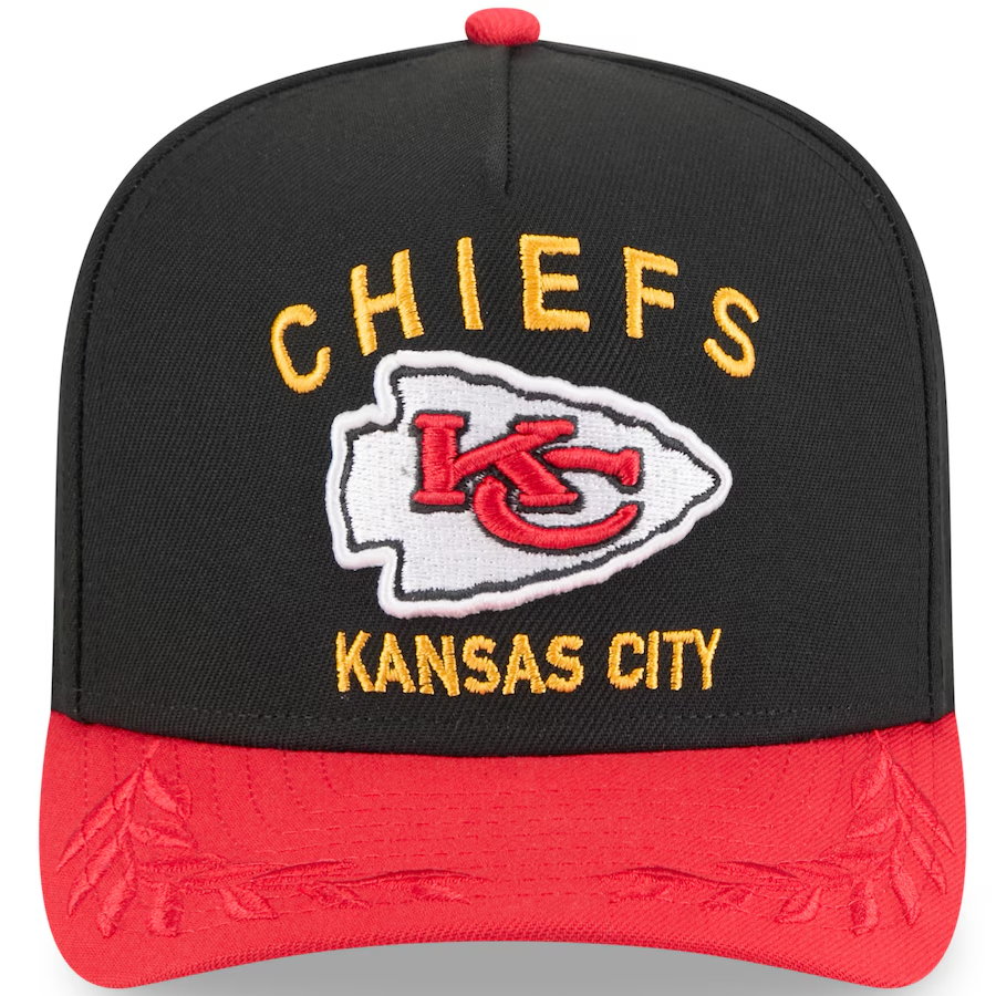 KANSAS CITY CHIEFS 2025 NFL DRAFT 9FIFTY A-FRAME SNAPBACK HAT - BLACK/RED