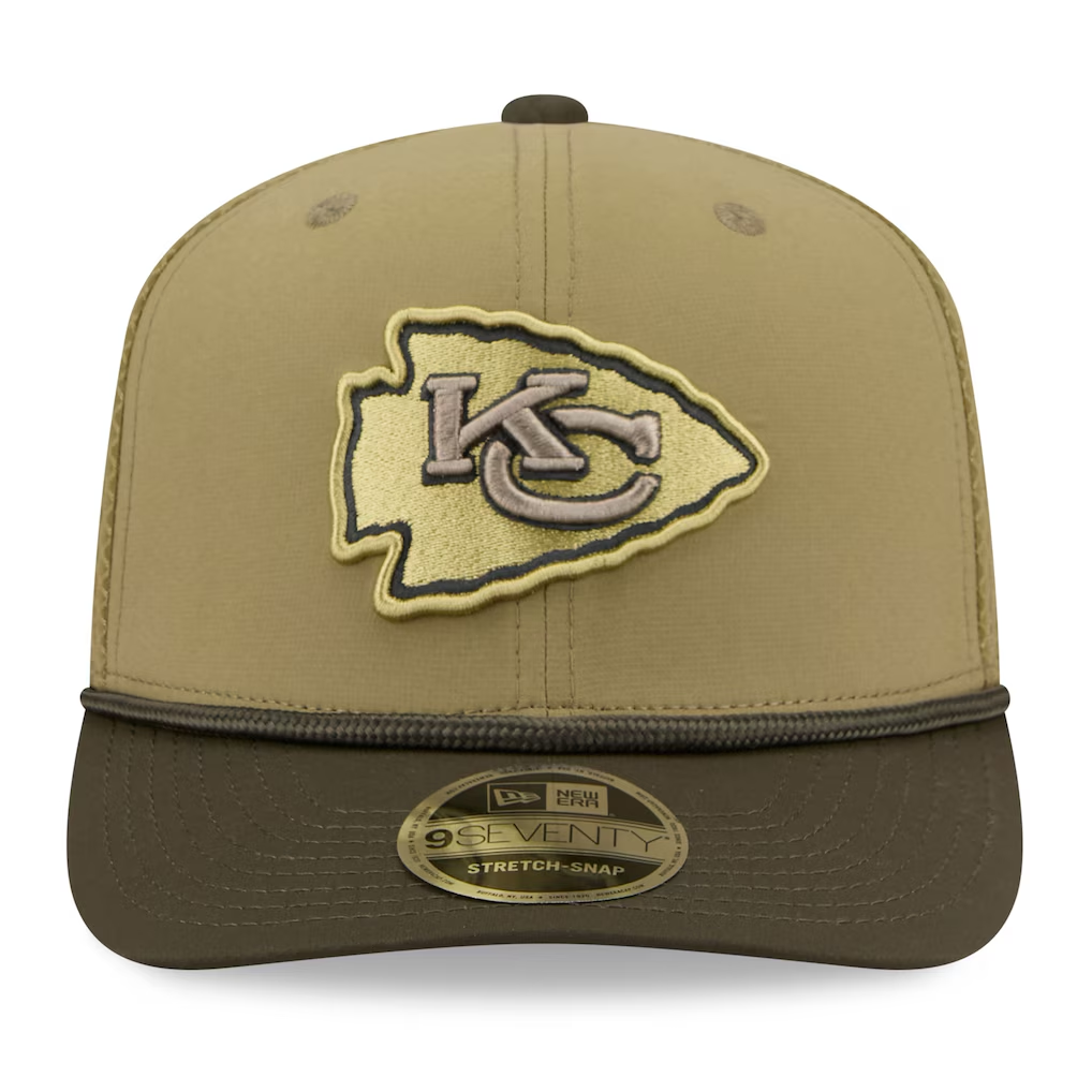 KANSAS CITY CHIEFS 2025 NFL SALUTE TO SERVICE 9SEVENTY ADJUSTABLE HAT - GREEN