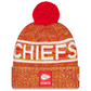 KANSAS CITY CHIEFS 2025 NFL SIDELINE COLD WEATHER CUFFED KNIT WITH POM - RED