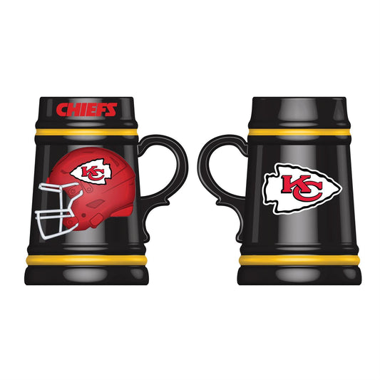 KANSAS CITY CHIEFS 24OZ CERAMIC STEIN CUP WITH GIFT BOX