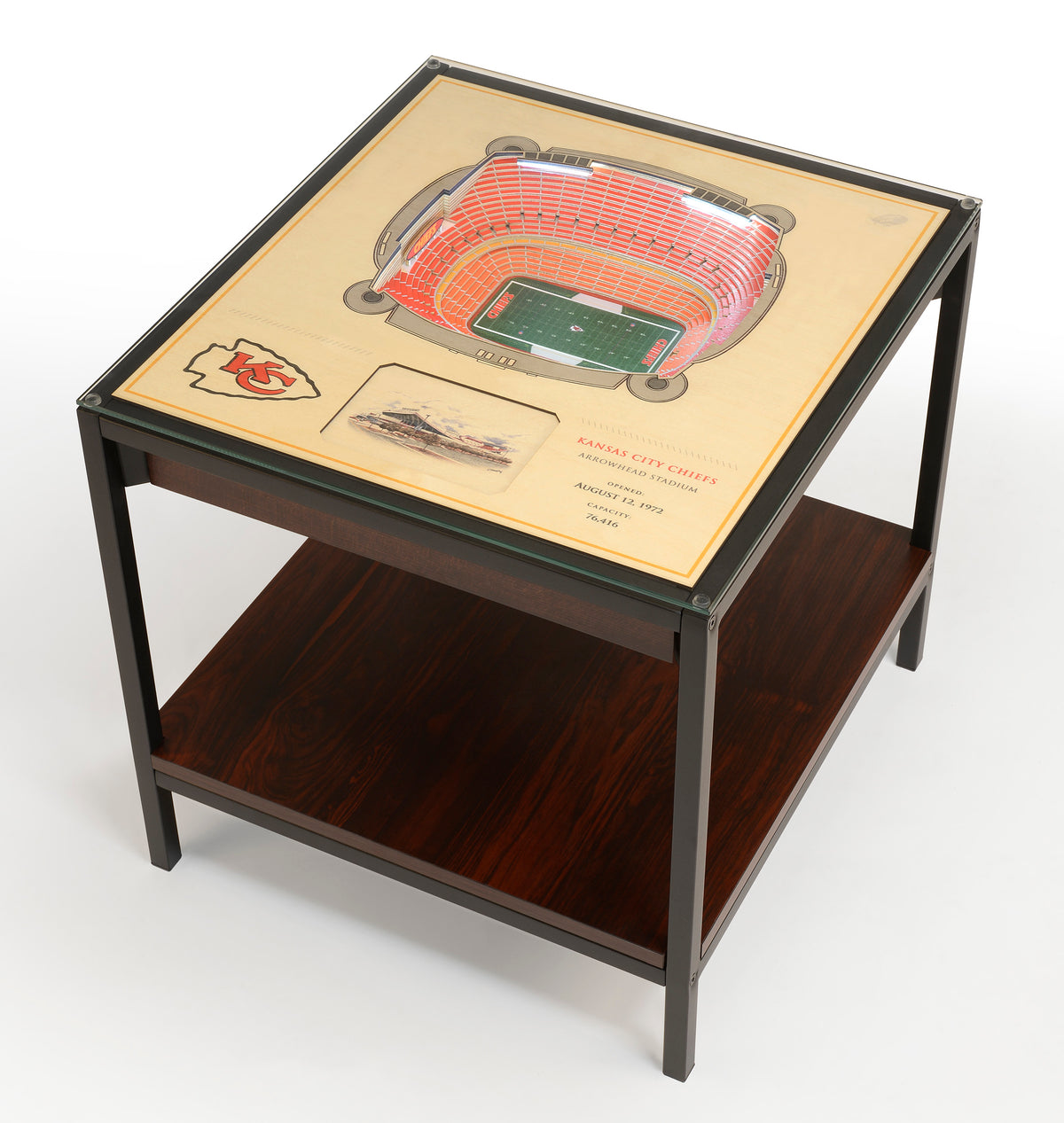 KANSAS CITY CHIEFS 25 LAYER 3D STADIUM LIGHTED END TABLE