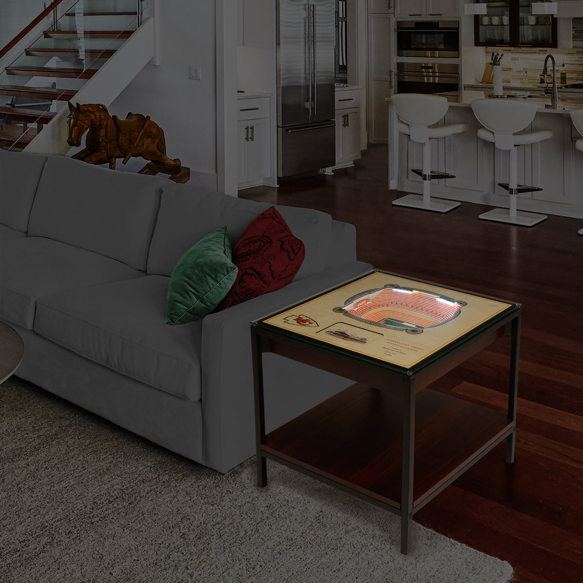 KANSAS CITY CHIEFS 25 LAYER 3D STADIUM LIGHTED END TABLE
