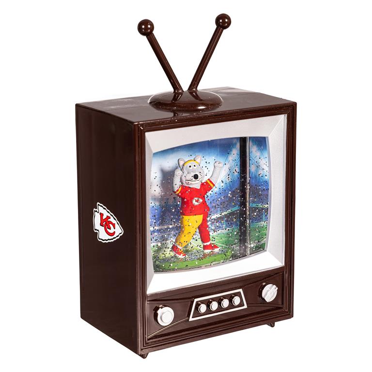 KANSAS CITY CHIEFS 8" VINTAGE TV WATER LANTERN WITH MASCOT