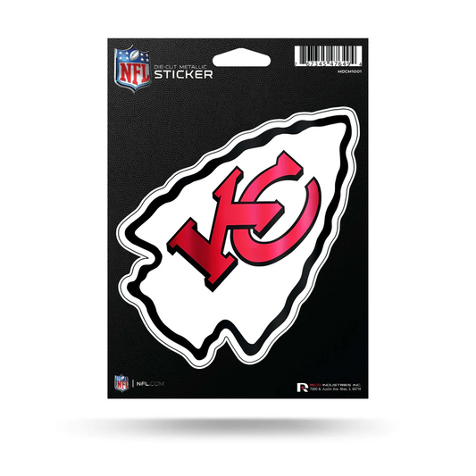 KANSAS CITY CHIEFS DIE CUT METALLIC STICKER