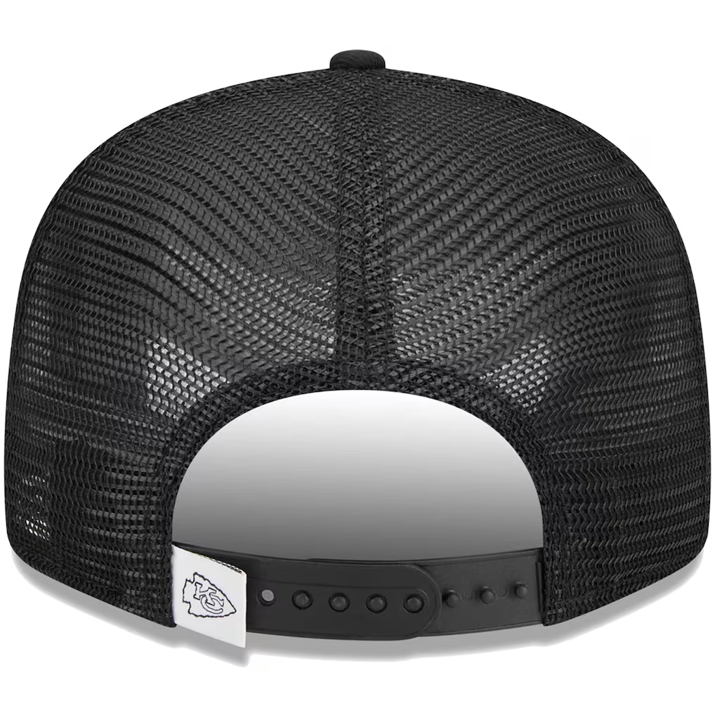 KANSAS CITY CHIEFS  EVERGREEN TRUCKER 9FIFTY SNAPBACK HAT - BLACK/WHITE