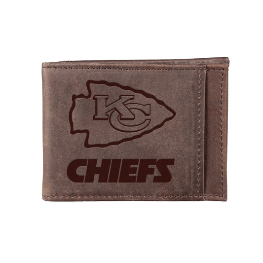 KANSAS CITY CHIEFS FRONT POCKET SLIM CARD HOLDER WITH RFID BLOCKING