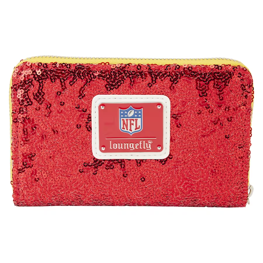 KANSAS CITY CHIEFS LOUNGEFLY SEQUIN ZIP AROUND WALLET