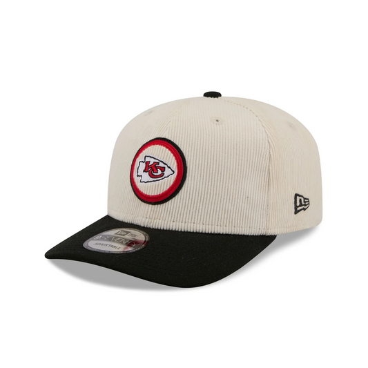 KANSAS CITY CHIEFS LOYAL CORDUROY 9SEVENTY STRETCH-SNAP ADJUSTABLE HAT - CHROME WHITE/RED