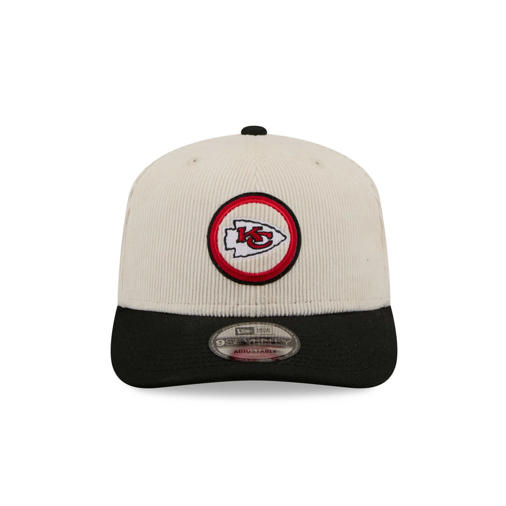 KANSAS CITY CHIEFS LOYAL CORDUROY 9SEVENTY STRETCH-SNAP ADJUSTABLE HAT - CHROME WHITE/RED