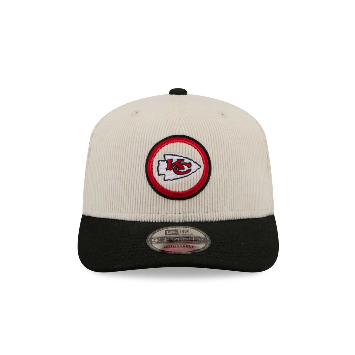 KANSAS CITY CHIEFS LOYAL CORDUROY 9SEVENTY STRETCH-SNAP ADJUSTABLE HAT - CHROME WHITE/RED