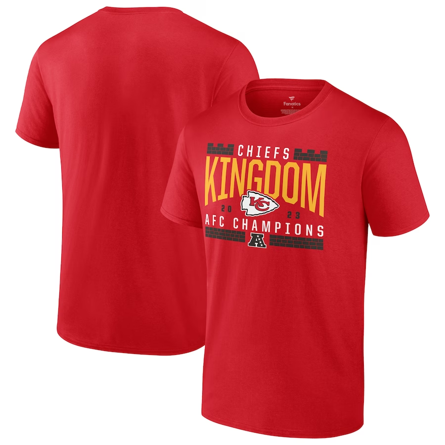 KANSAS CITY CHIEFS MEN'S 2023 AFC CHAMPIONS HOMETOWN NOT DONE T-SHIRT