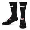 KANSAS CITY CHIEFS MEN'S FOR BARE FEET ESTABLISHED SOCK - BLACK