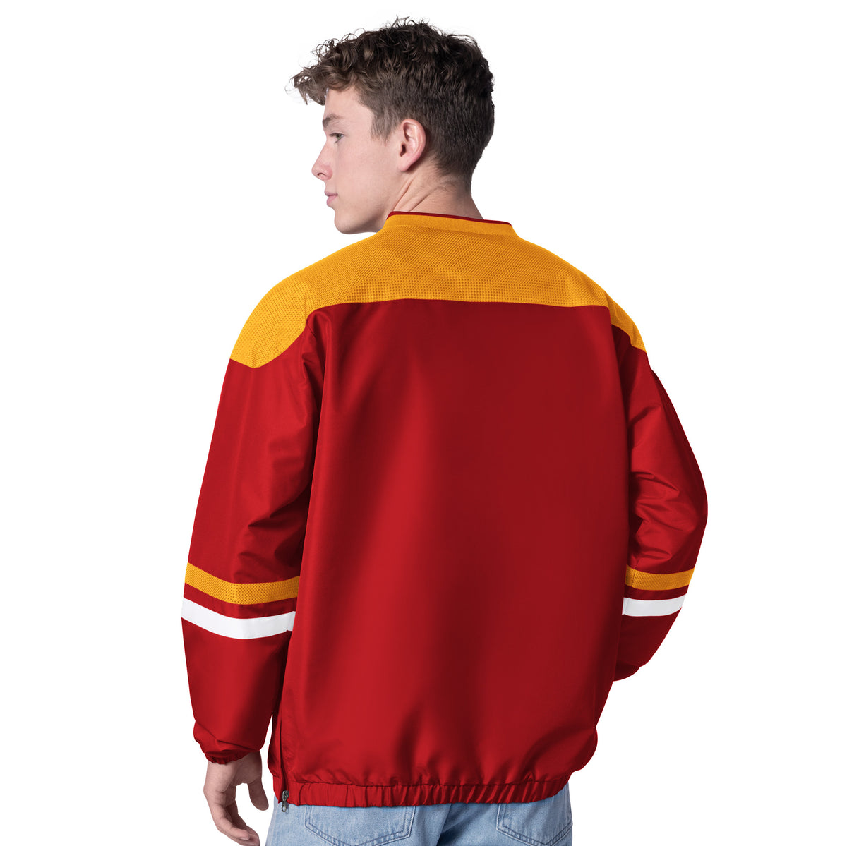 KANSAS CITY CHIEFS MEN'S G-III BY CARL BANKS TOP PLAYER PULLOVER JACKET - RED/GOLD