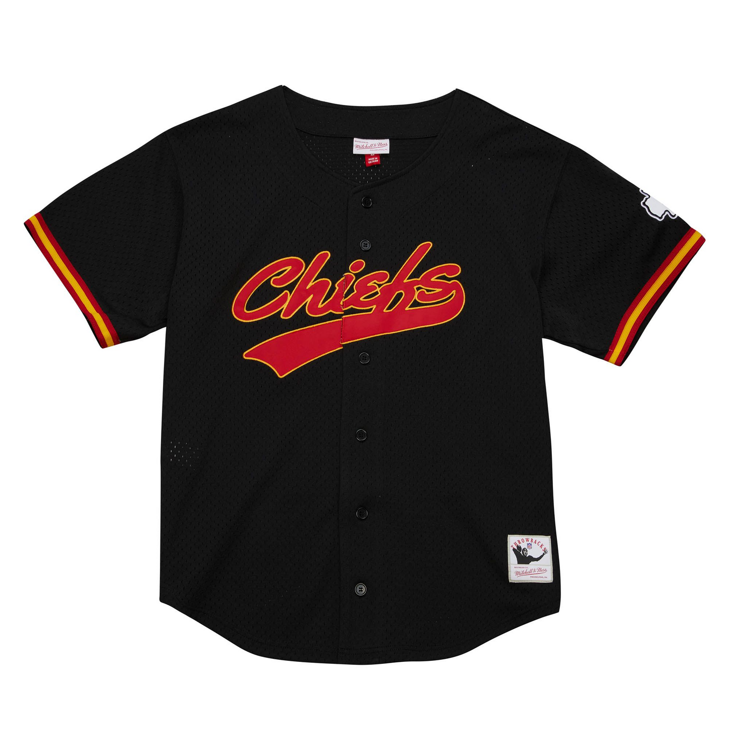 KANSAS CITY CHIEFS MEN'S MITCHELL & NESS ON THE CLOCK MESH JERSEY