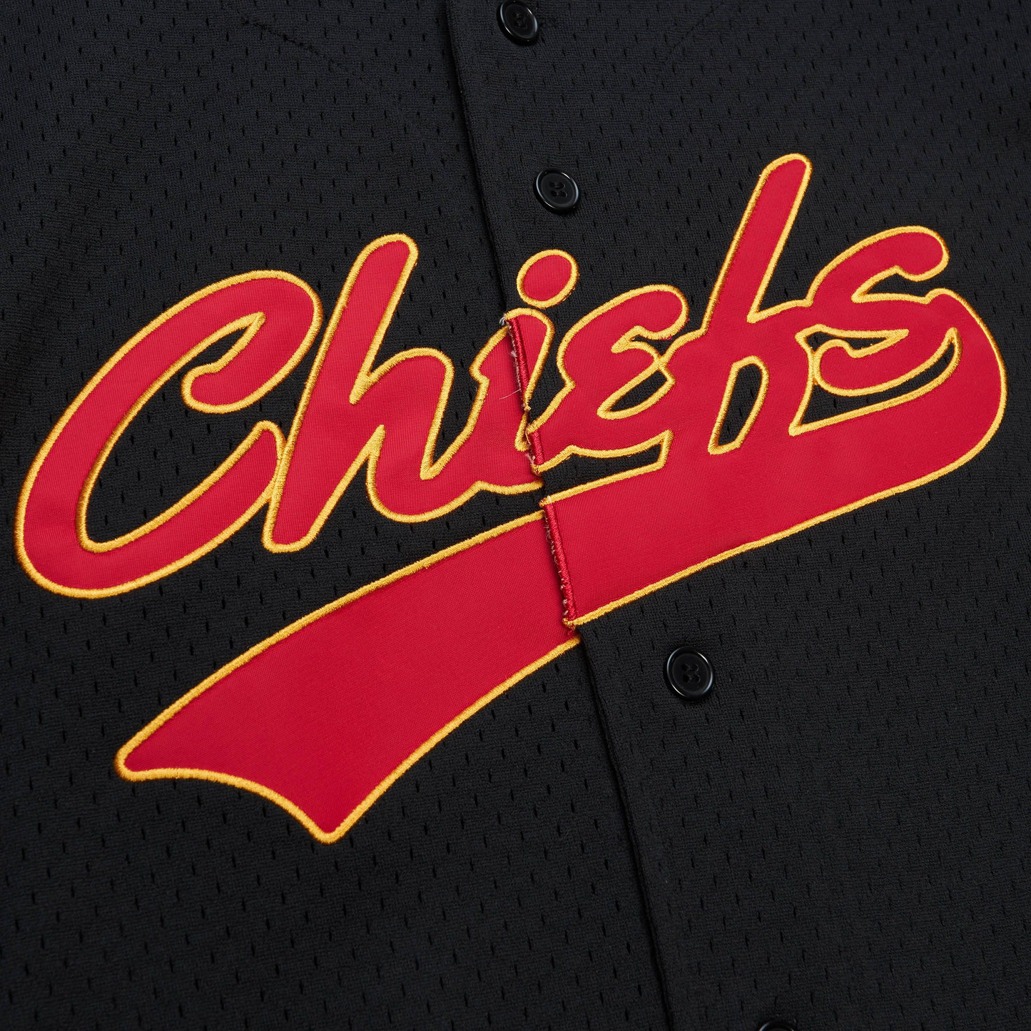 KANSAS CITY CHIEFS MEN'S MITCHELL & NESS ON THE CLOCK MESH JERSEY
