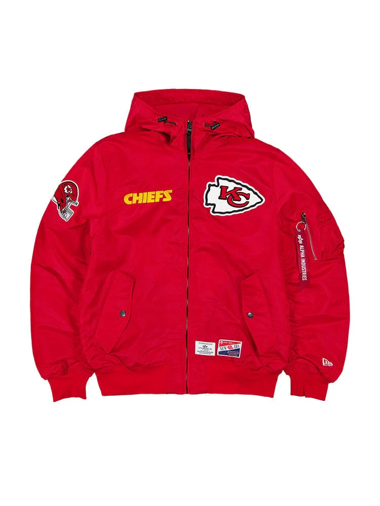 Kansas City Chiefs ボンバージャケット 赤/カーキ KANSAS CITY CHIEFS MEN'S NEWERA X ALPHA INDUSTRIES L-2B HOODED