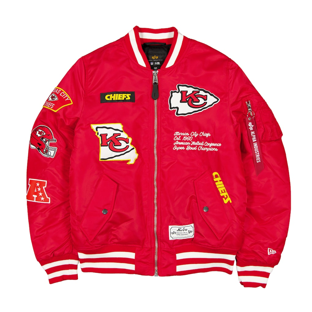 KANSAS CITY CHIEFS MEN'S NEWERA X ALPHA INDUSTRIES MA-1 BOMBER JACKET - RED