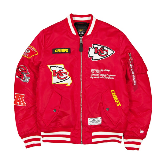 KANSAS CITY CHIEFS MEN'S NEWERA X ALPHA INDUSTRIES MA-1 BOMBER JACKET - RED