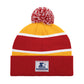 KANSAS CITY CHIEFS MEN'S STARTER LEGACY CUFFED KNIT WITH POM - GOLD/RED