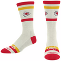 KANSAS CITY CHIEFS MEN'S STRIPED FAME SOCKS - CREAM