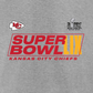 KANSAS CITY CHIEFS MEN'S SUPER BOWL LIX ROSTER T-SHIRT - HEATHER GRAY