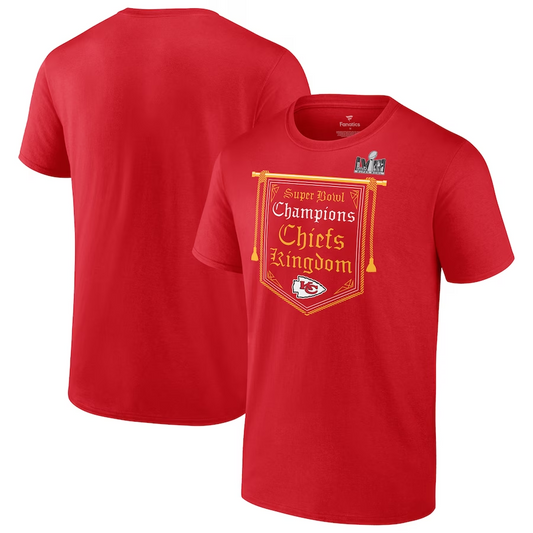 KANSAS CITY CHIEFS MEN'S SUPER BOWL LVIII CHAMPIONS HOMETOWN ON TOP T-SHIRT