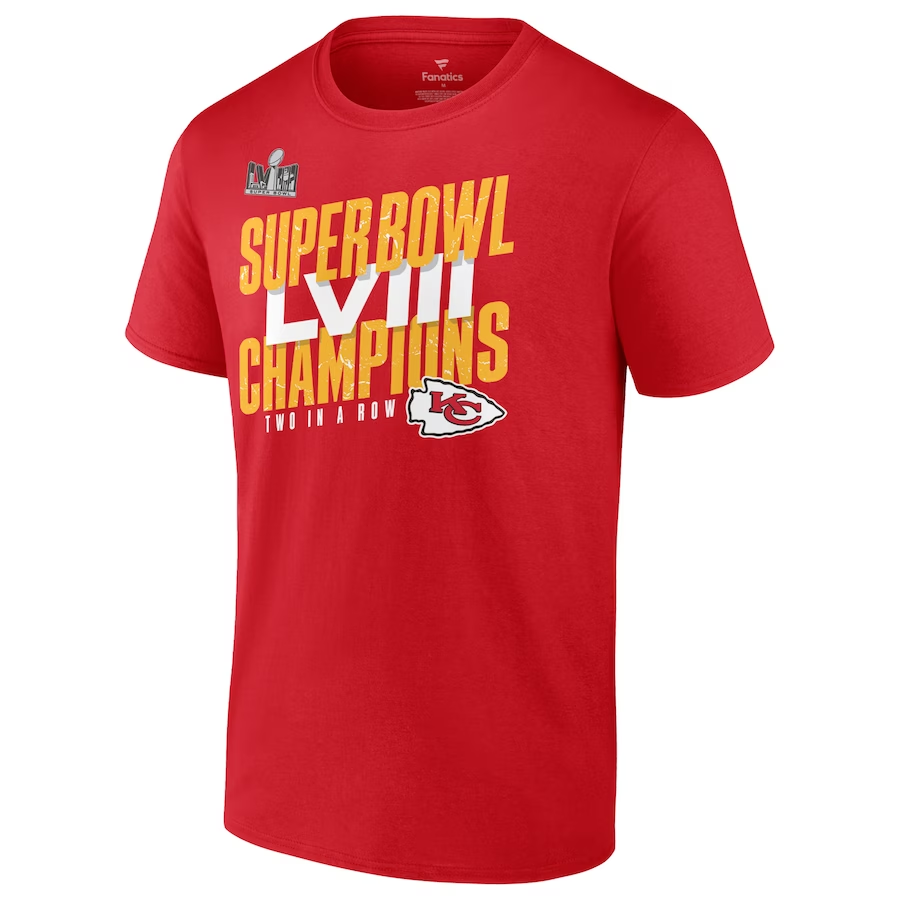 KANSAS CITY CHIEFS MEN'S SUPER BOWL LVIII CHAMPIONS ICONIC VICTORY T-SHIRT