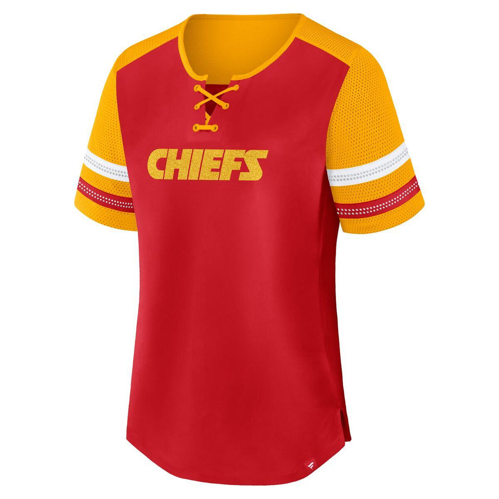 KANSAS CITY CHIEFS PATRICK MAHOMES WOMEN'S FANATICS CURL ROUTE T-SHIRT