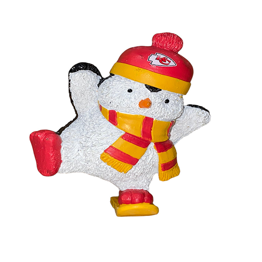 KANSAS CITY CHIEFS SNOWBOARDING PENGUIN ORNAMENT