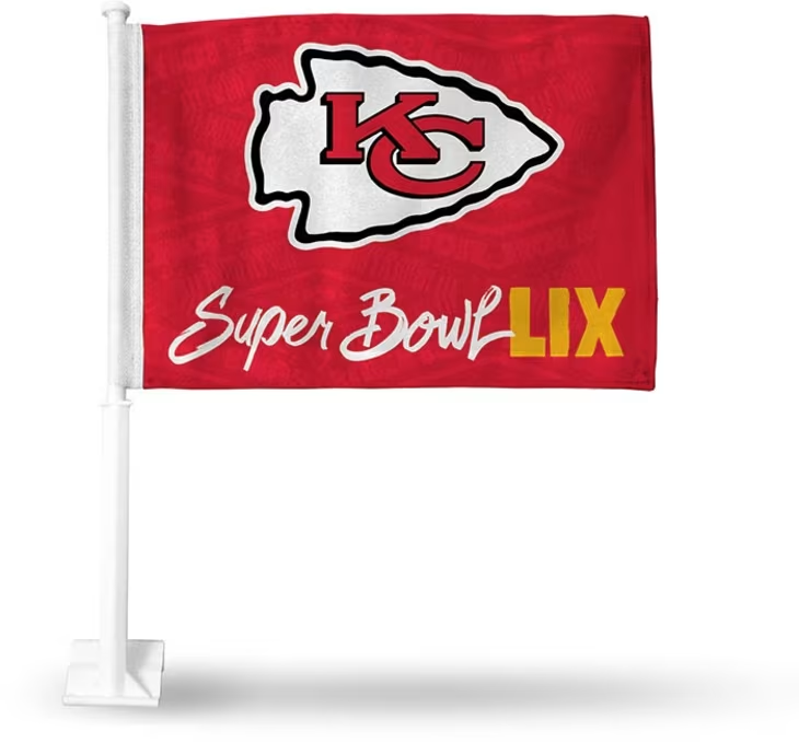 KANSAS CITY CHIEFS SUPER BOWL LIX BOUND CAR FLAG
