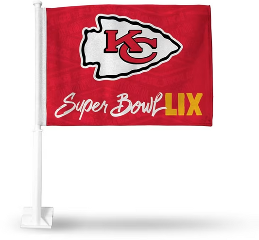 KANSAS CITY CHIEFS SUPER BOWL LIX BOUND CAR FLAG