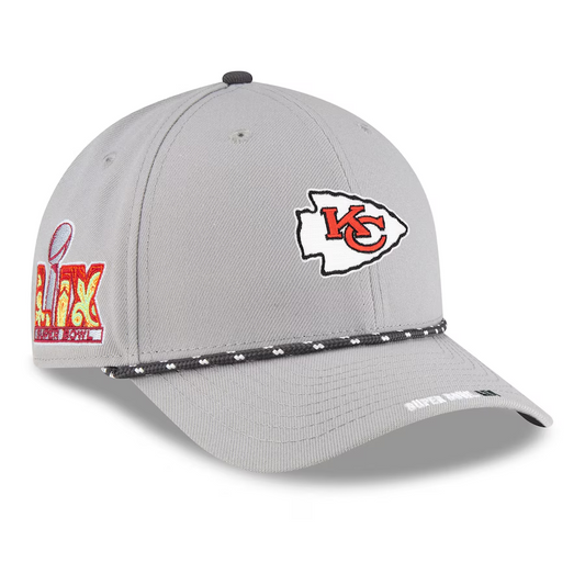 KANSAS CITY CHIEFS SUPER BOWL LIX OPENING NIGHT 9FORTY ADJUSTABLE SNAPBACK HAT - GRAY