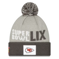 KANSAS CITY CHIEFS SUPER BOWL LIX OPENING NIGHT CUFFED KNIT WITH POM - GRAY